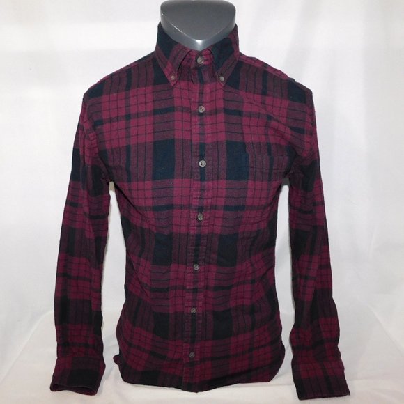 Croft \u0026 Barrow Shirts | Croft \u0026 Barrow Mens S Maroon Black Plaid Long Sleeve Flannel Shirt | Color: Black/Purple | Size: S | Delicioussteals's Closet